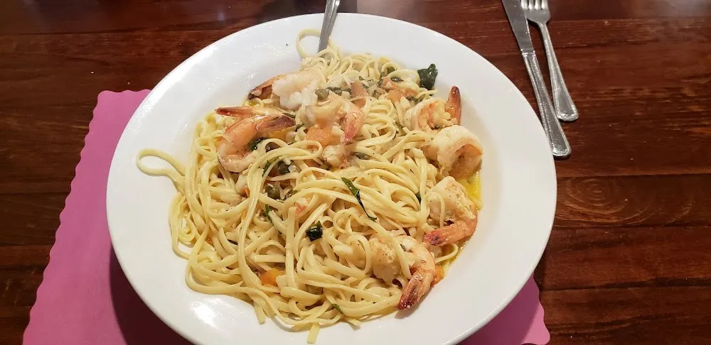 Shrimp Scampi over Linguini